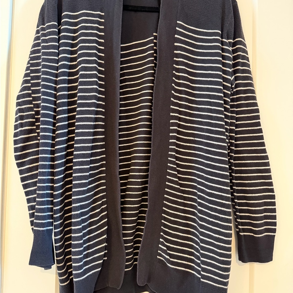 AllSaints Navy Open-Front Knit Cardigan